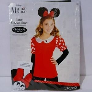 NWT Minnie Mouse Disney Halloween Costume Girl's Size 8-10 & 12-14 Long Sleeve
